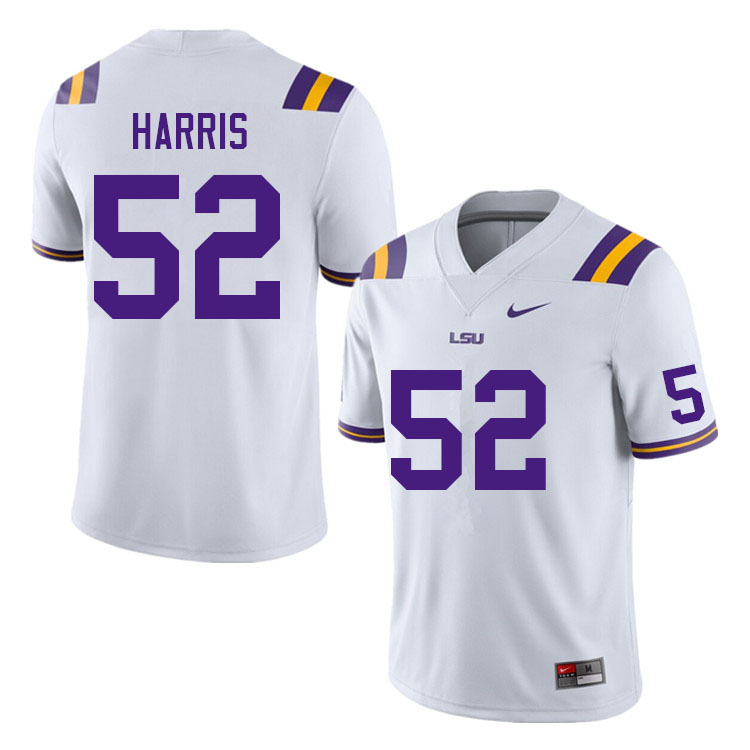 Men #52 Nate Harris LSU Tigers College Football Jerseys Sale-White - Click Image to Close